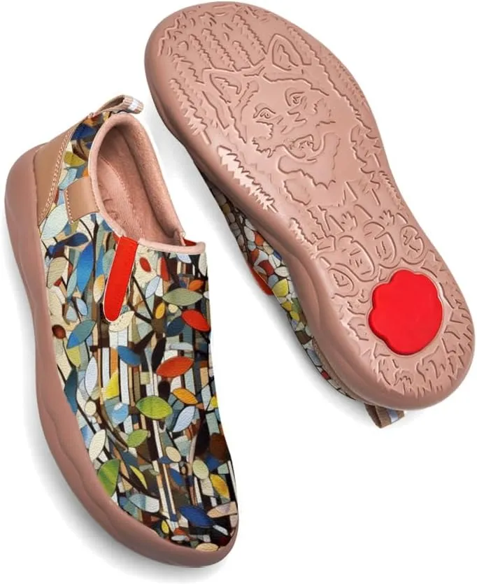 Women's Painted Travel Loafers Slip On Sneakers Casual Comfortable Walking Lightweight Nurse Shoes