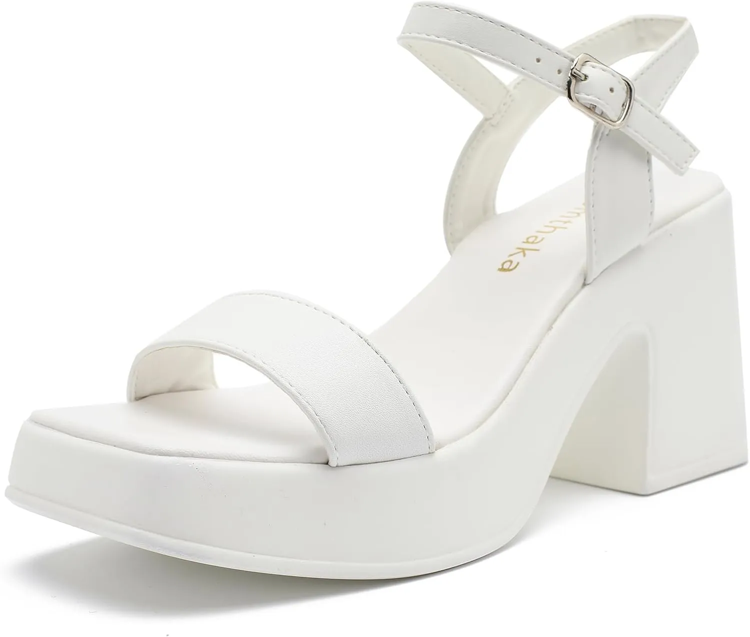 Women's Platform Heeled Sandals Comfortable Block Chunky Open Toe Ankle Strap Heels Fashion Wedding Party Evening Prom Dance Dress Shoes