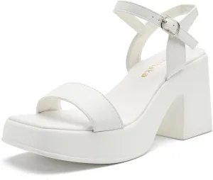 Women's Platform Heeled Sandals Comfortable Block Chunky Open Toe Ankle Strap Heels Fashion Wedding Party Evening Prom Dance Dress Shoes