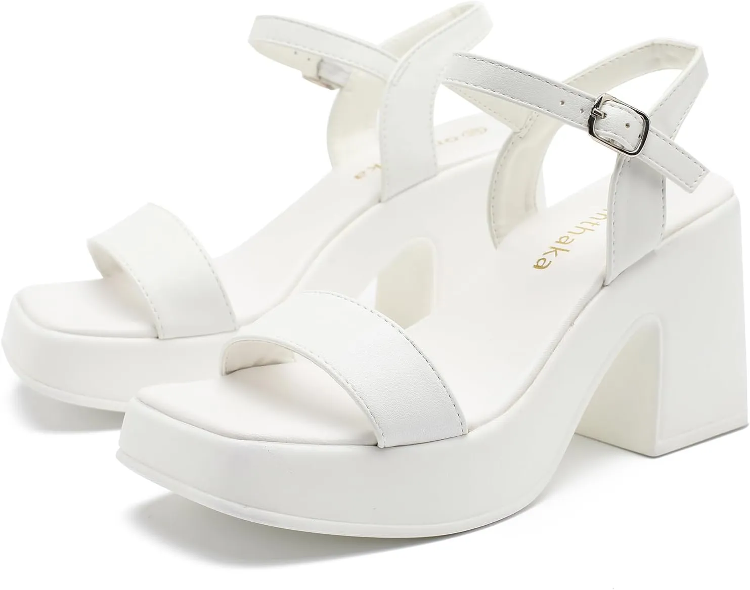 Women's Platform Heeled Sandals Comfortable Block Chunky Open Toe Ankle Strap Heels Fashion Wedding Party Evening Prom Dance Dress Shoes