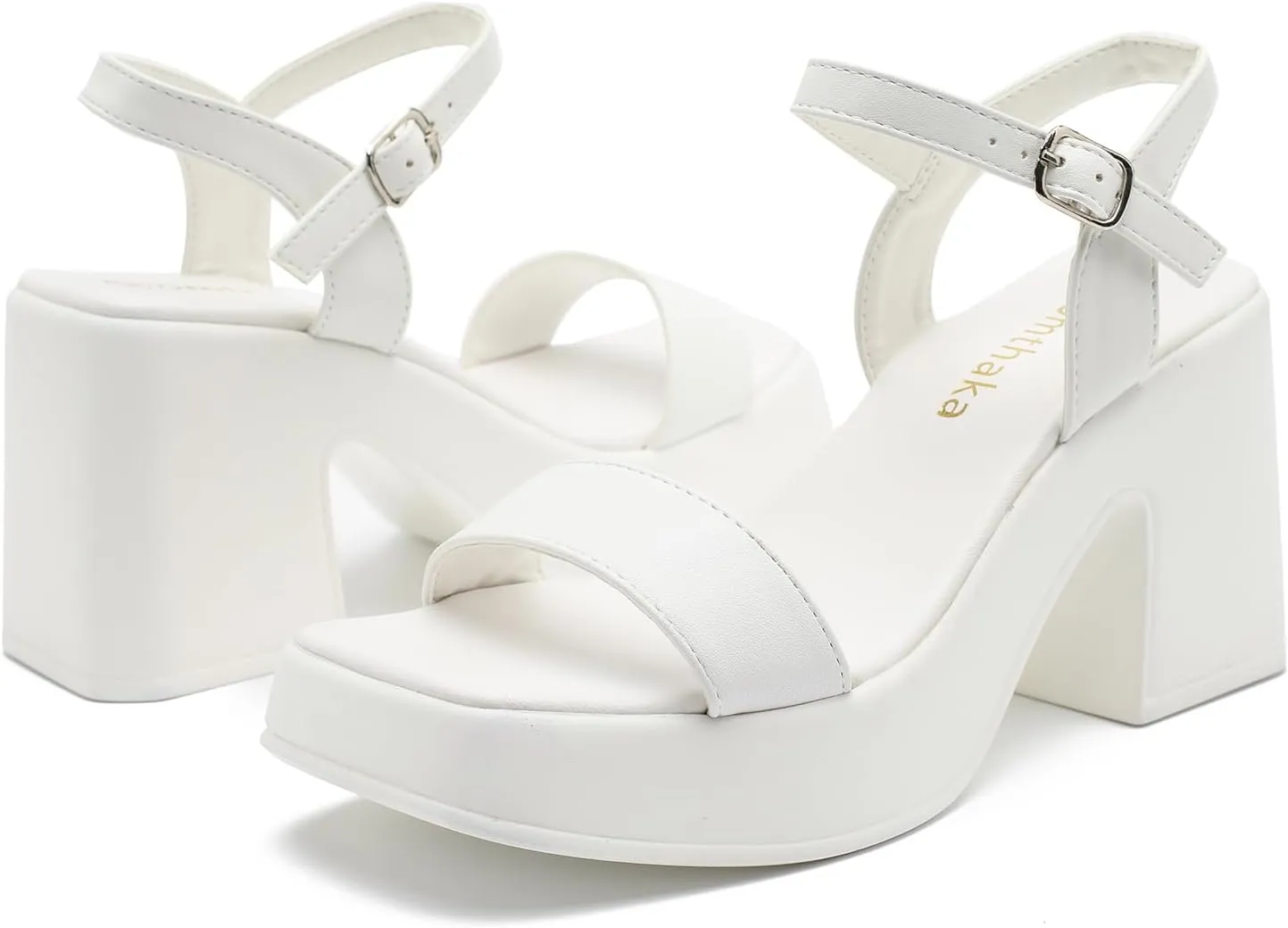 Women's Platform Heeled Sandals Comfortable Block Chunky Open Toe Ankle Strap Heels Fashion Wedding Party Evening Prom Dance Dress Shoes