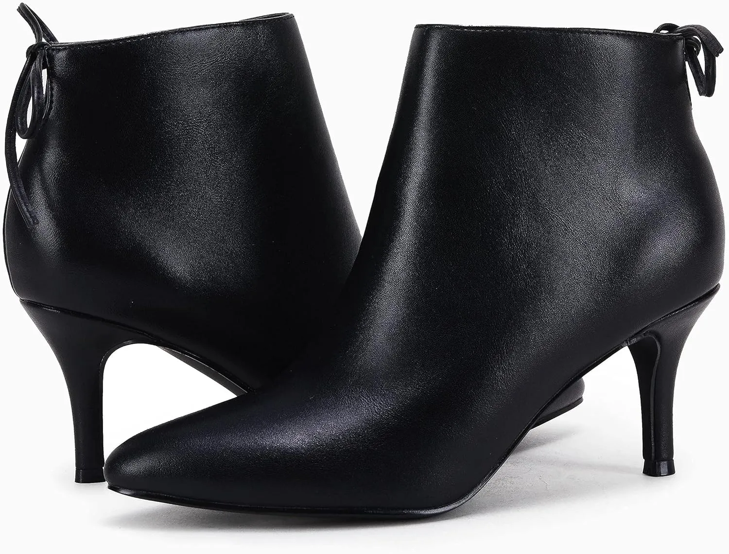 Womens Pointed Toe Heels Ankle Booties Kitten Stiletto Bowtie Strappy Fall Dress Boots Shoes