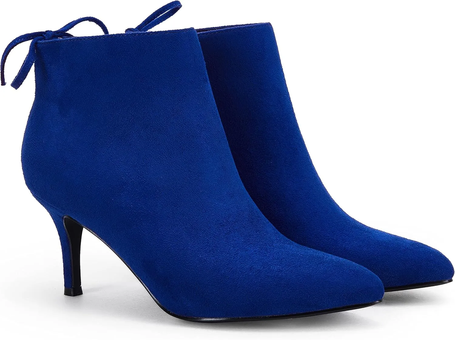 Womens Pointed Toe Heels Ankle Booties Kitten Stiletto Bowtie Strappy Fall Dress Boots Shoes