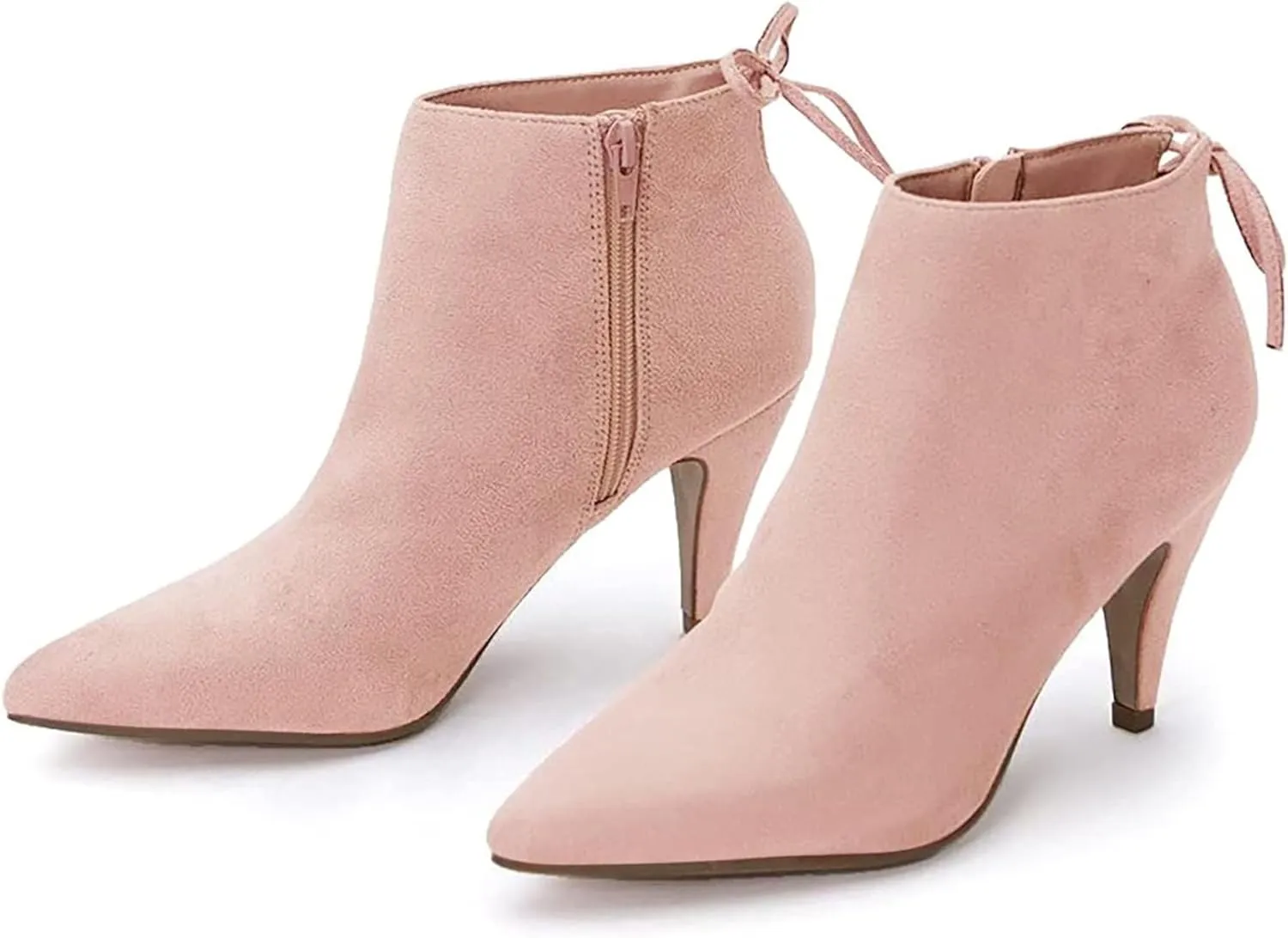 Womens Pointed Toe Heels Ankle Booties Kitten Stiletto Bowtie Strappy Fall Dress Boots Shoes