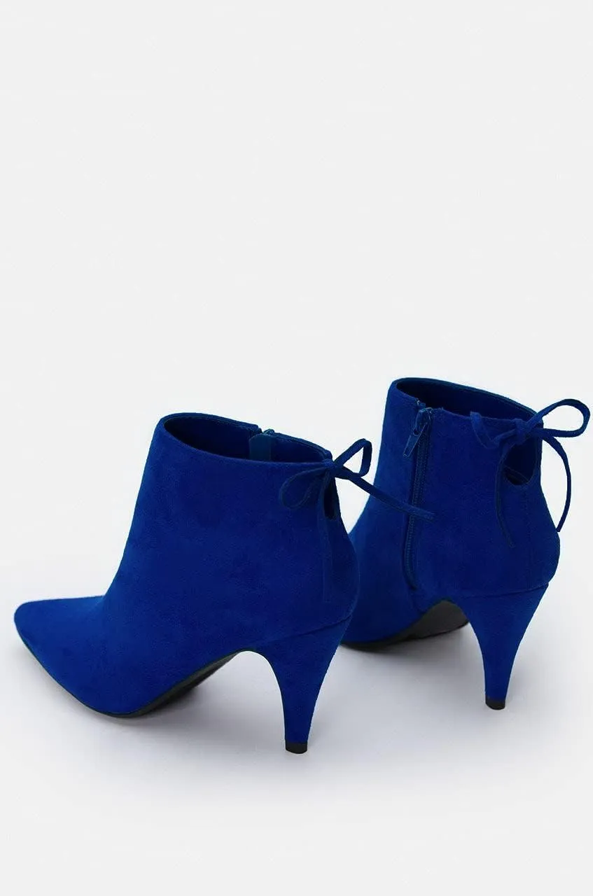 Womens Pointed Toe Heels Ankle Booties Kitten Stiletto Bowtie Strappy Fall Dress Boots Shoes