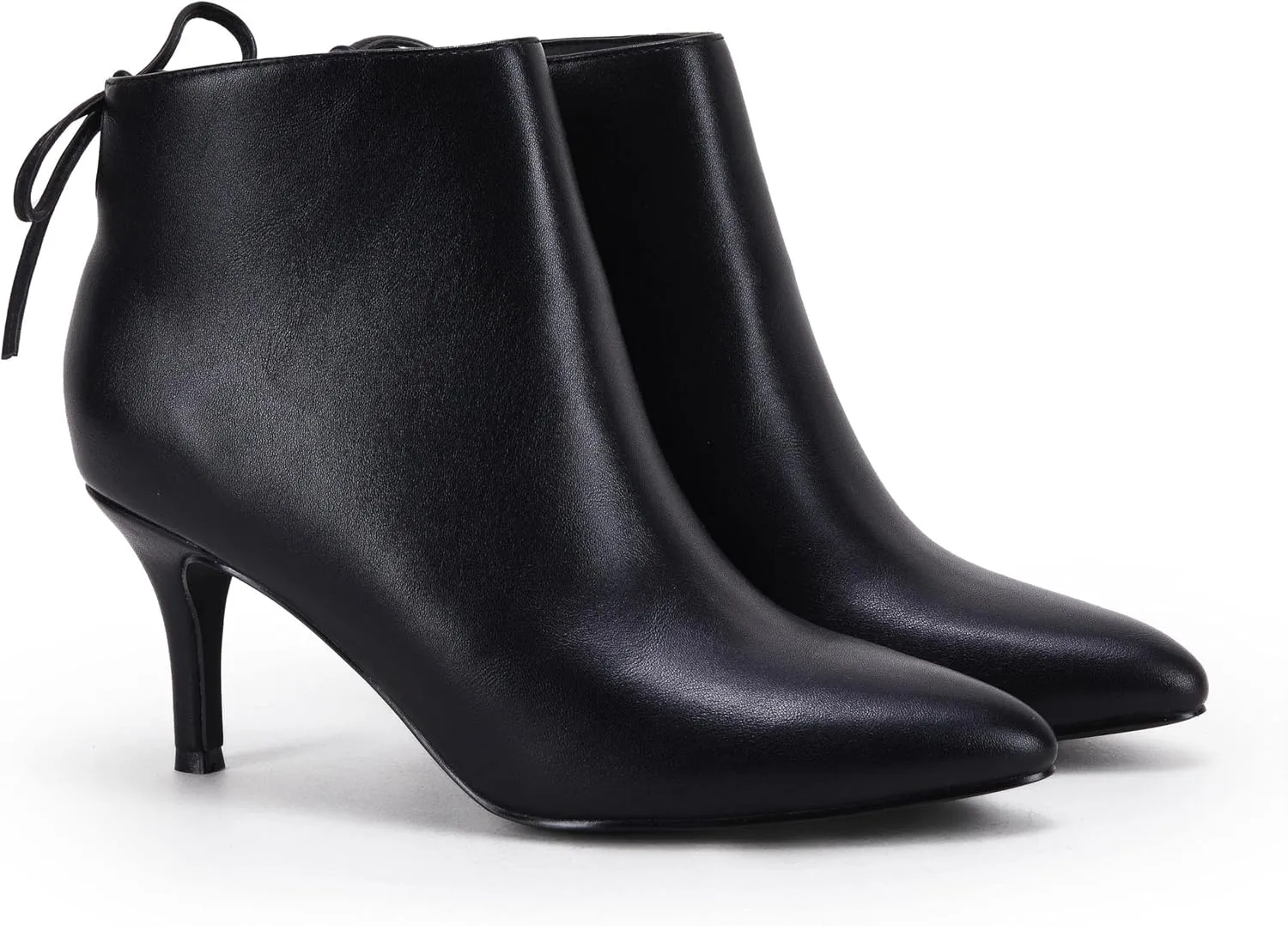 Womens Pointed Toe Heels Ankle Booties Kitten Stiletto Bowtie Strappy Fall Dress Boots Shoes