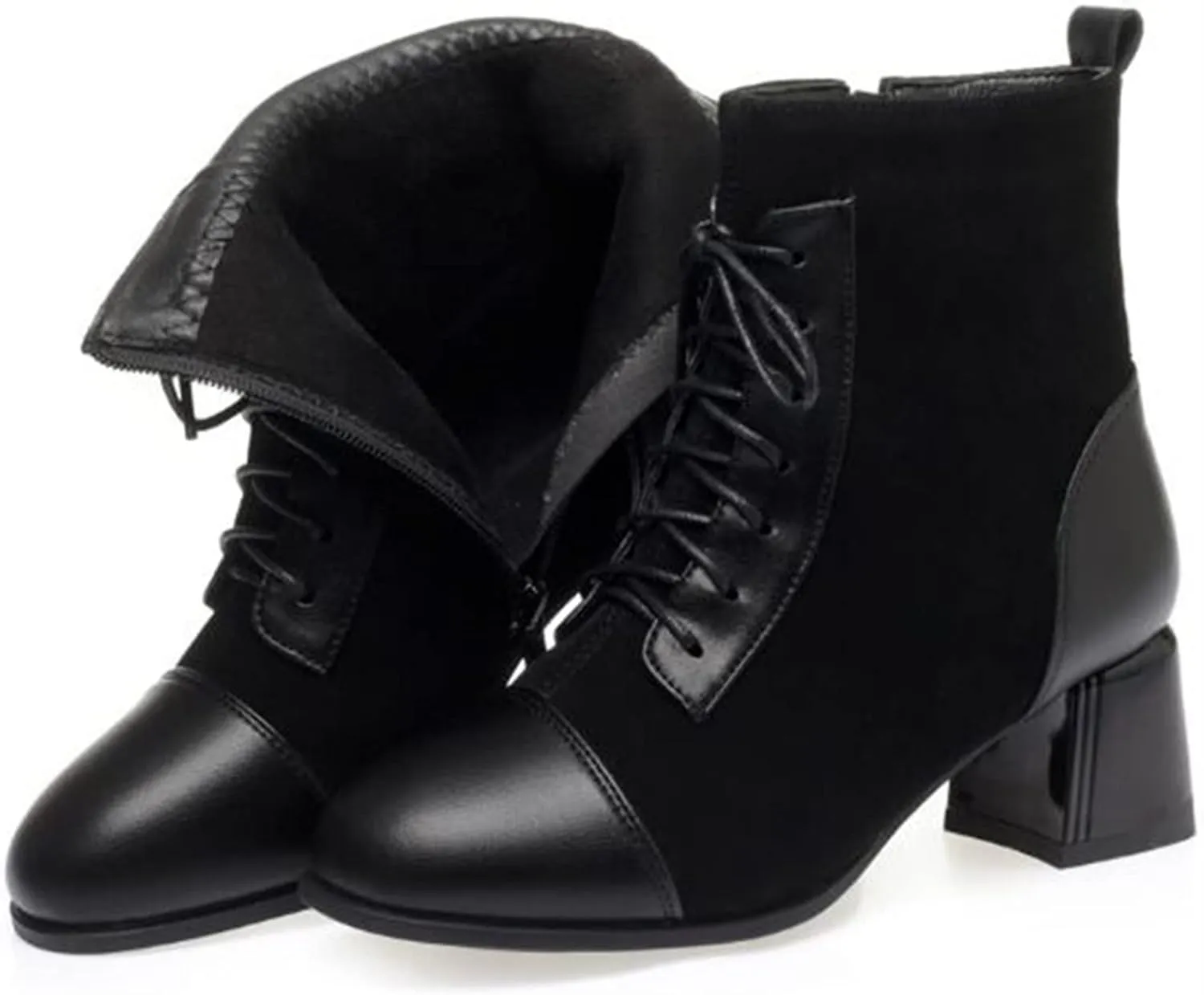 Womens Shoes Women Autumn Boots Classic Patched Leather Boots High Heels Women Boots
