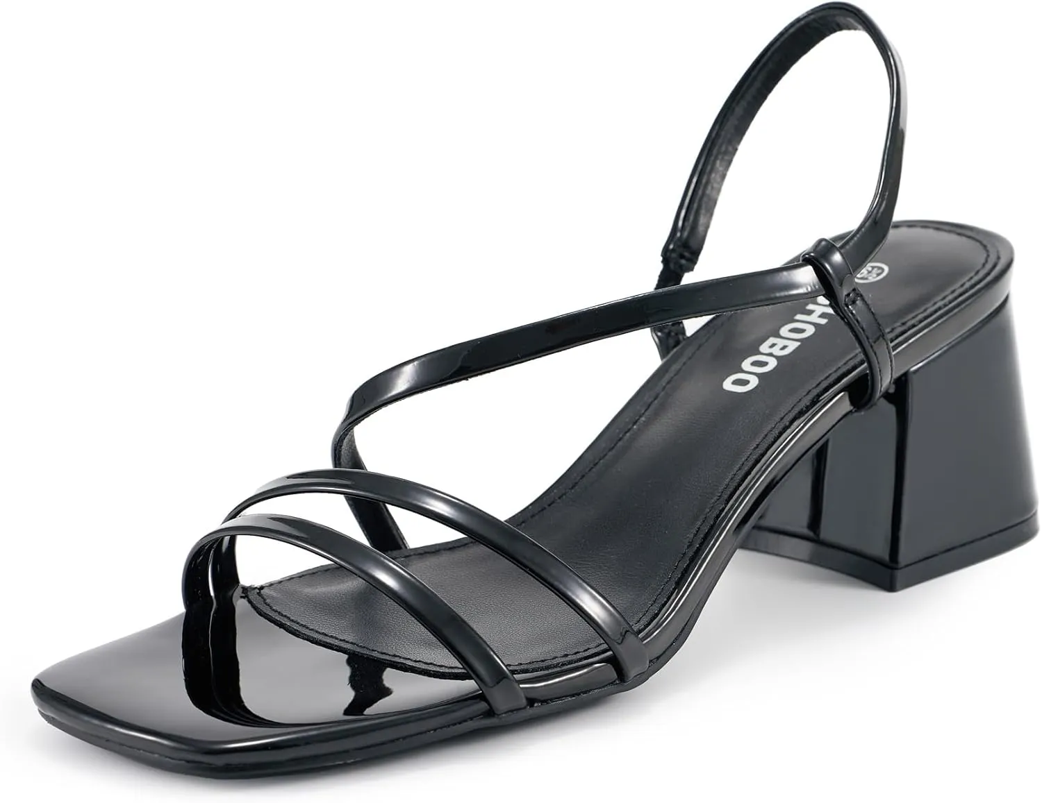 Women's Short Chunky Block Heels Strappy Heel Sandals with Square Toe Casual Dress Shoes