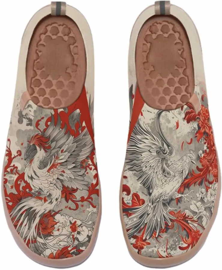 Women's Slip On Casual Loafers Fashion Knit Art Painted Shoes Lightweight Comfort Travel Sneaker
