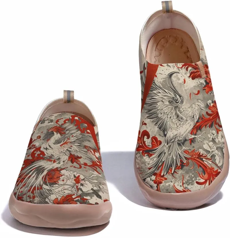 Women's Slip On Casual Loafers Fashion Knit Art Painted Shoes Lightweight Comfort Travel Sneaker