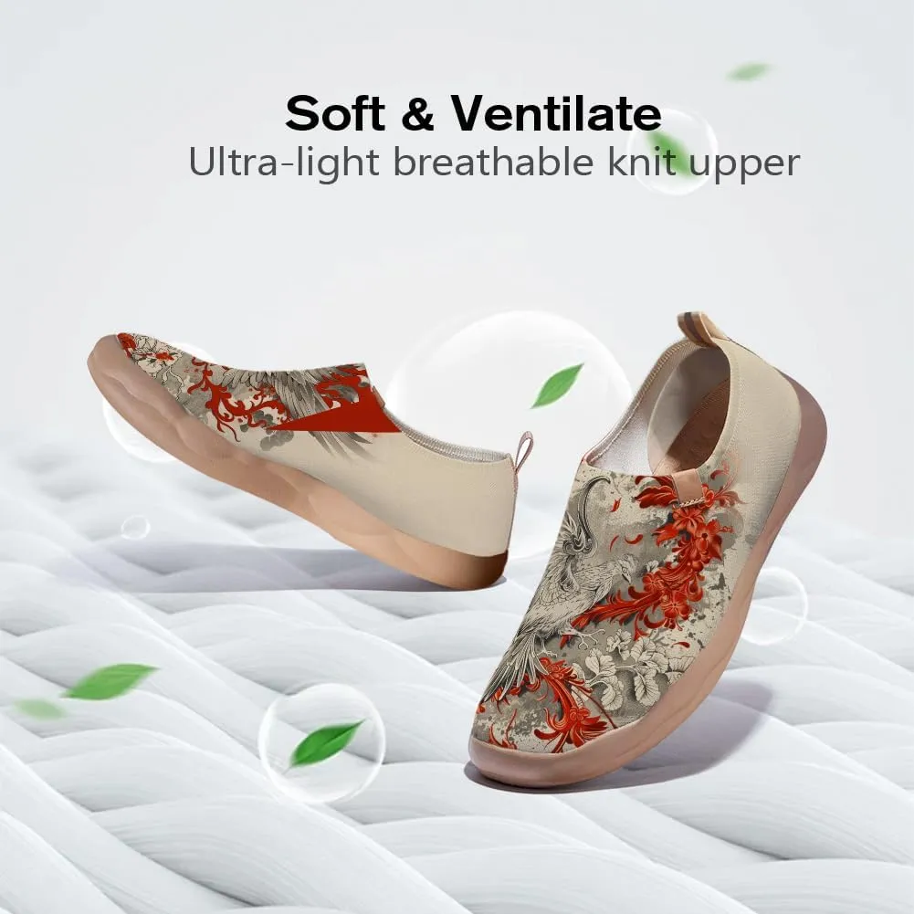Women's Slip On Casual Loafers Fashion Knit Art Painted Shoes Lightweight Comfort Travel Sneaker