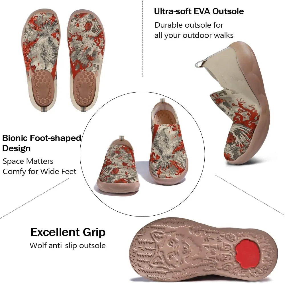 Women's Slip On Casual Loafers Fashion Knit Art Painted Shoes Lightweight Comfort Travel Sneaker