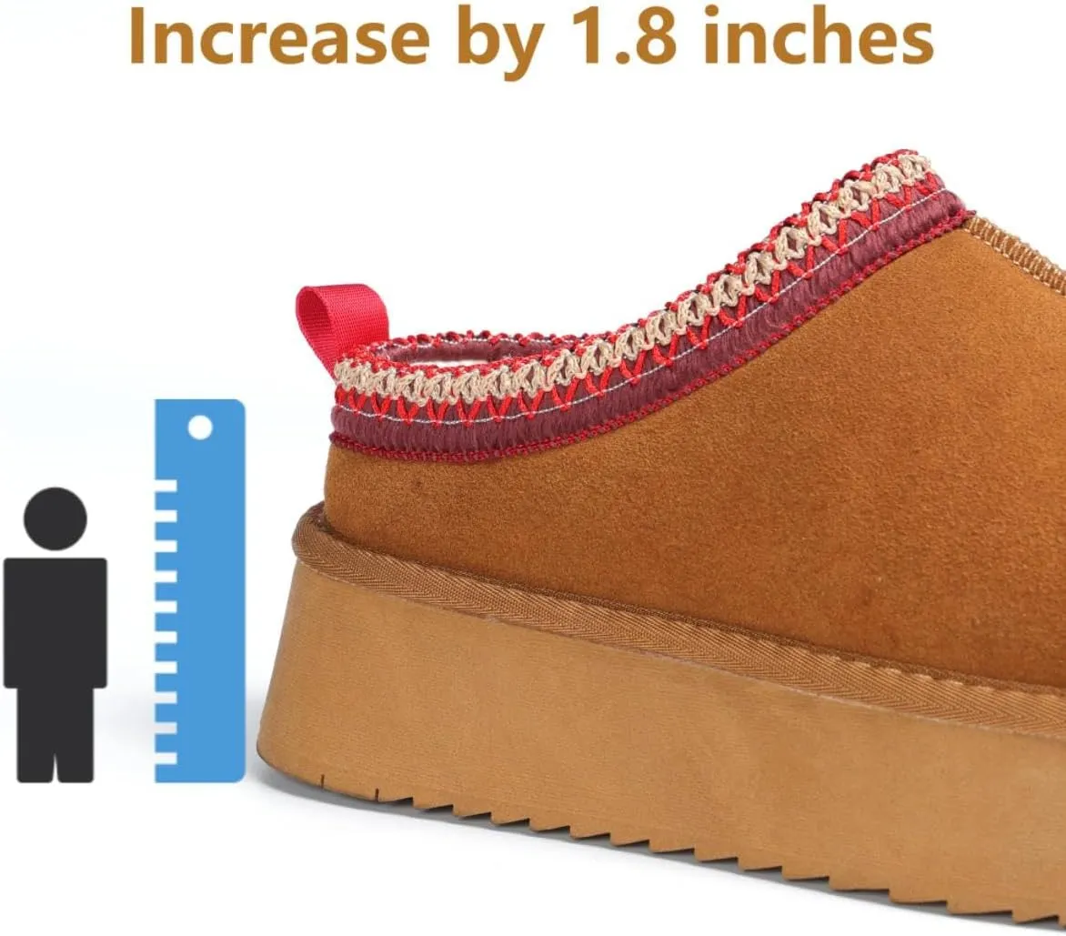 Women's Slippers Platform Mini Boots Short Ankle Boot Fur Fleece Lined Sneakers House slippers Anti-Slip Boot For Outdoor