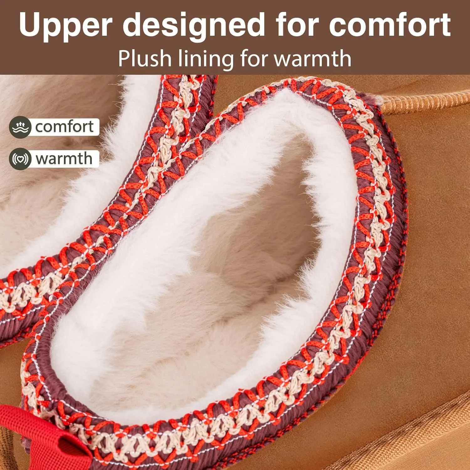 Women's Slippers Platform Mini Boots,Snow Winter Short Ankle Boot,Fluffy Warm Comfy Furry House Slippers Anti-Slip Boot for Indoor and Outdoor