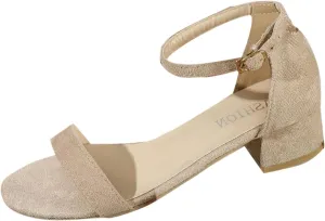 Womens Strappy Chunky Block Low Heeled Sandals Open Toe Adjustable Buckle Ankle Strap Arch Fit Shoes Party Dance