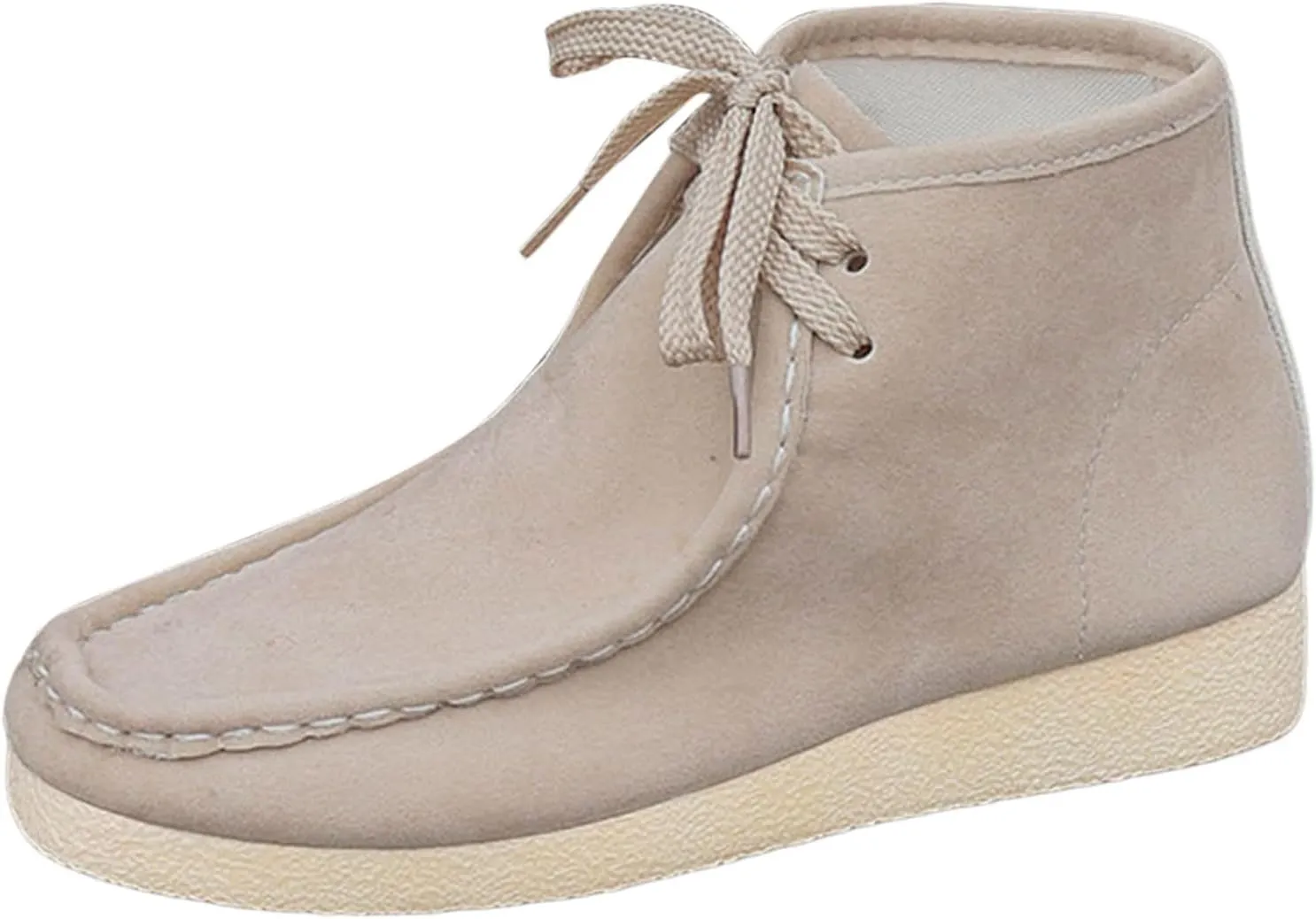 Womens Suede Ankle Boots Casual Wallabee Boot Shoes Chukka Boots Comfort Kickers Shoes Round Toe Moccasin Boots