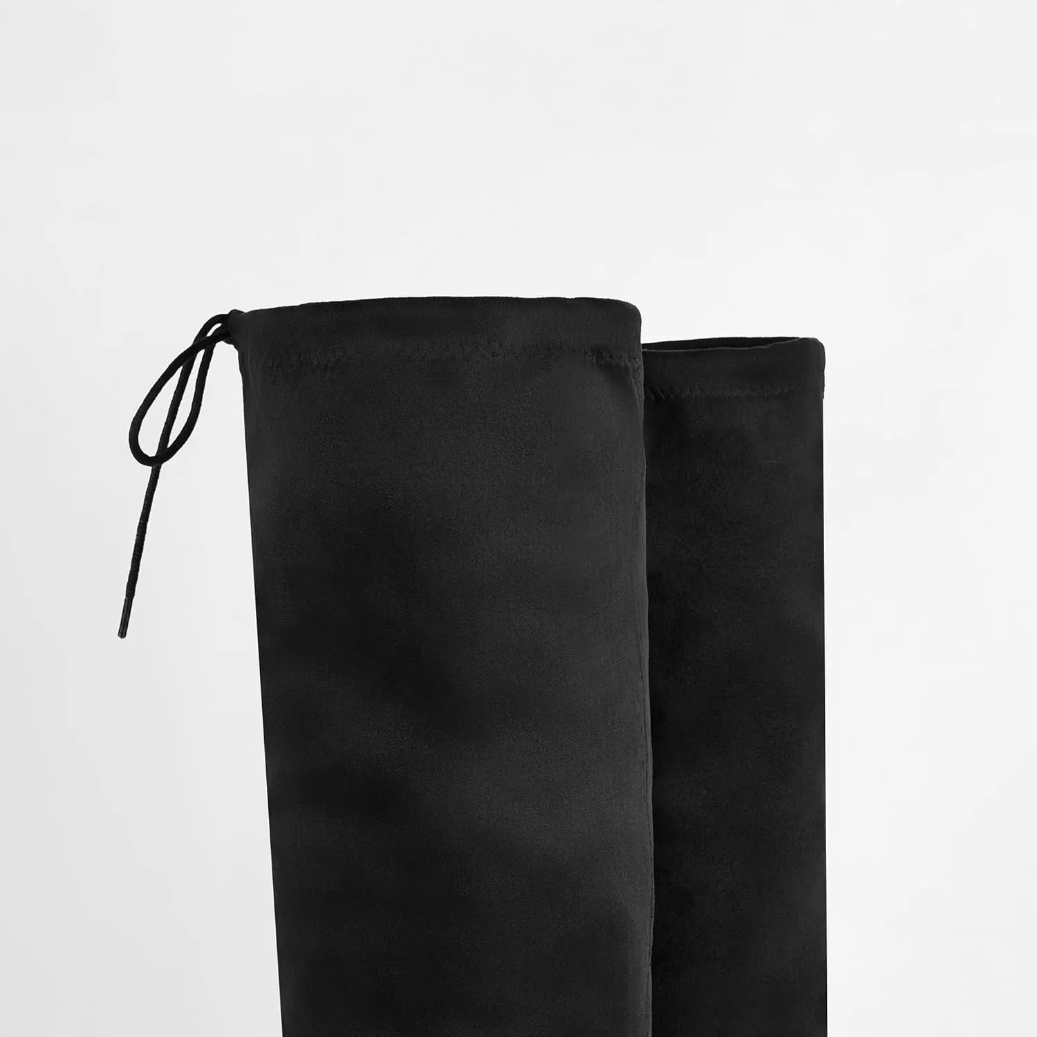 Women's Thigh High Block Stiletto Heel Over The Knee Boots, Faux Suede Elasticity, Long Black Boots, Round Toe&Pointed Toe, Side Zip Sexy Boots for Winter Fall