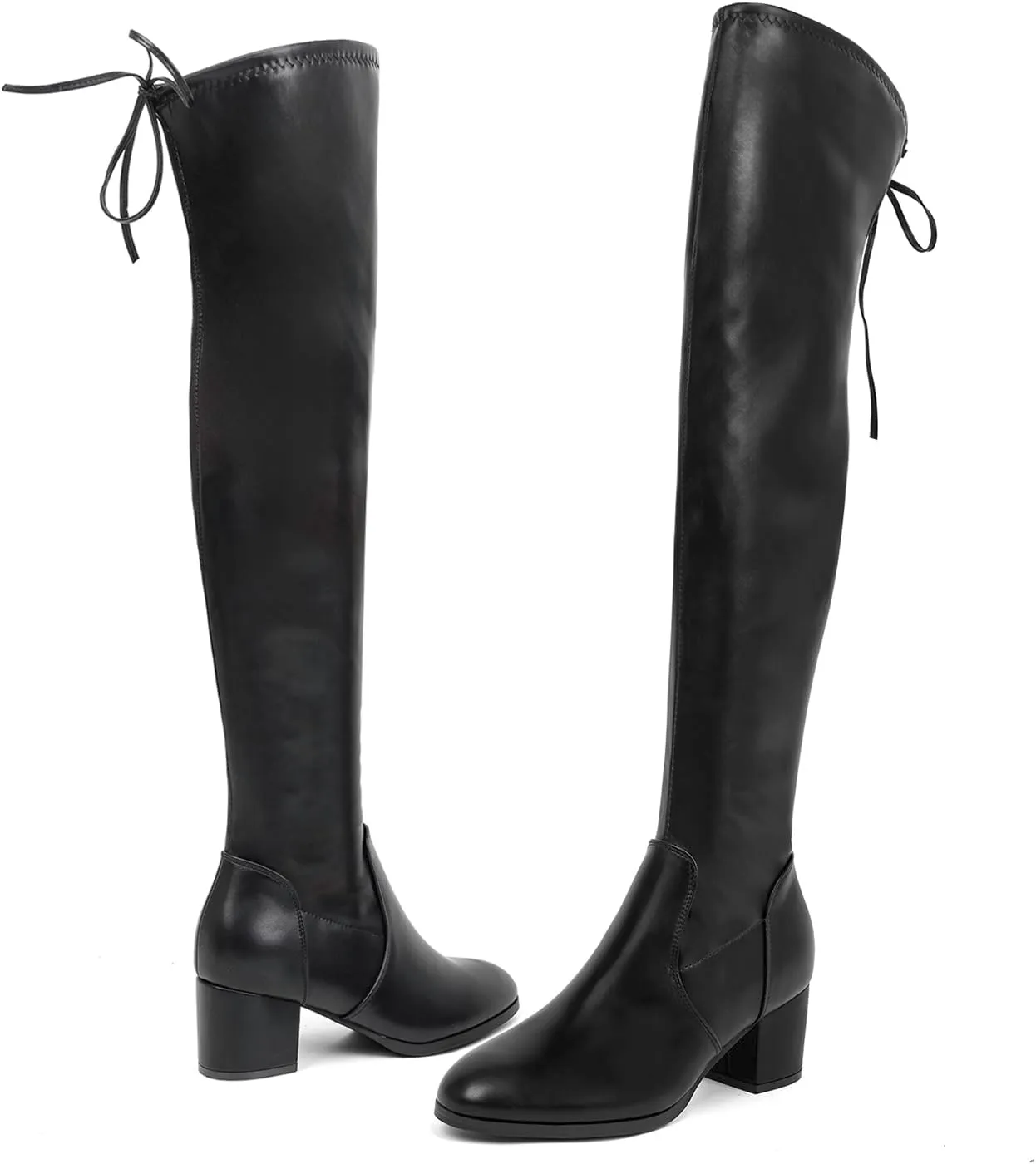 Women's Thigh High Boots Over the Knee Chunky Heel Fashion Sexy Long Boots with Zipper