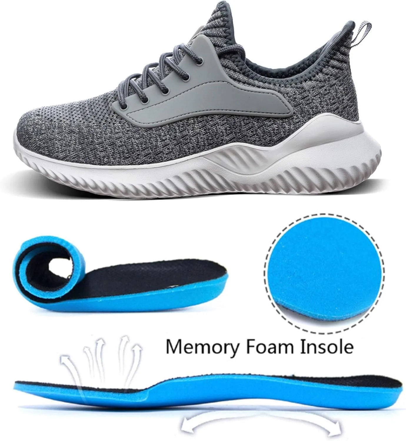 Womens Walking Shoes - Slip On Tennis Running Shoes Memory Foam Lightweight Work Sneakers for Indoor Outdoor Gym