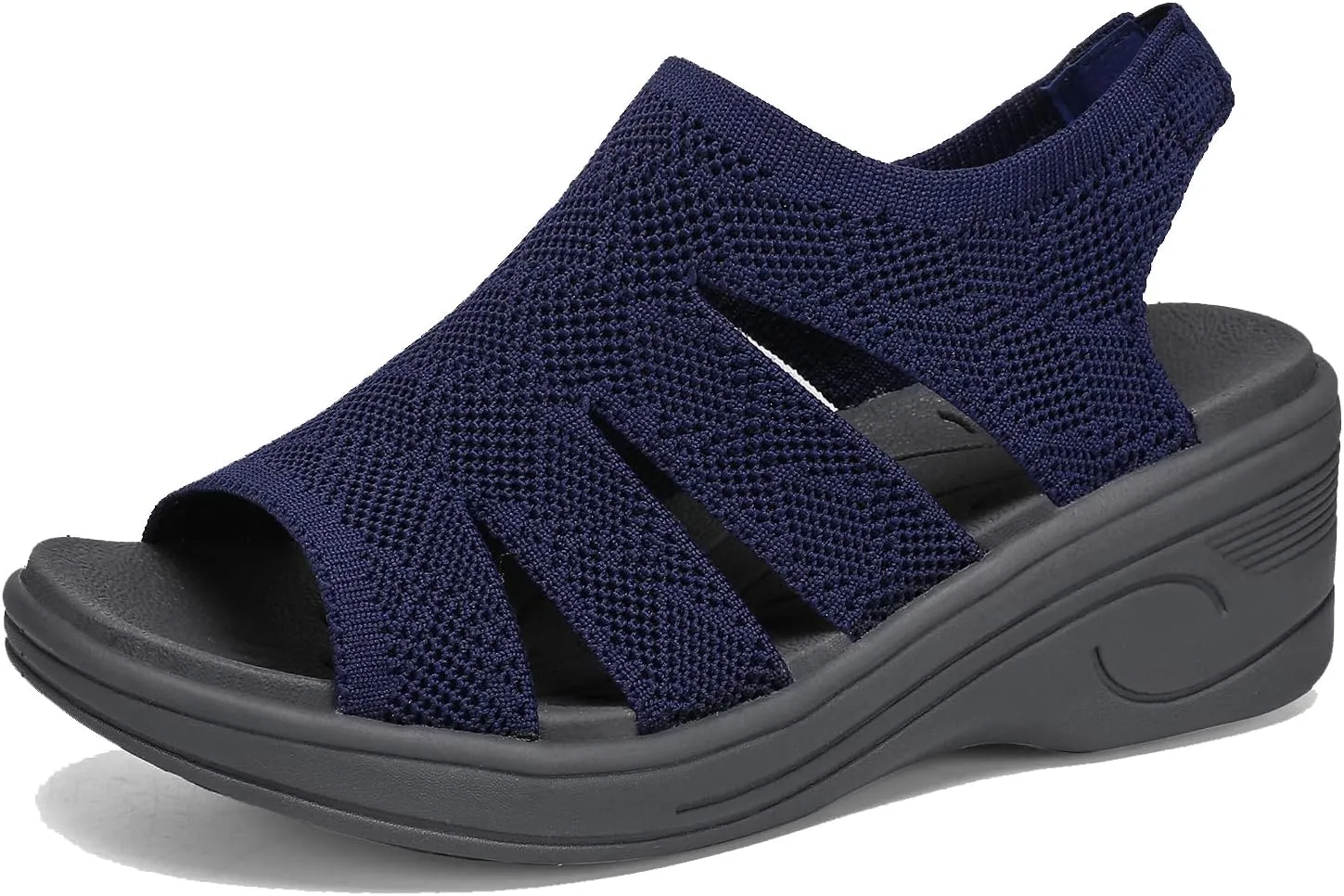 Womens Wedge Sandals Platform Walking Sandals Open Toe Ankle Elastic Strap Casual Comfortable Summer Dressy