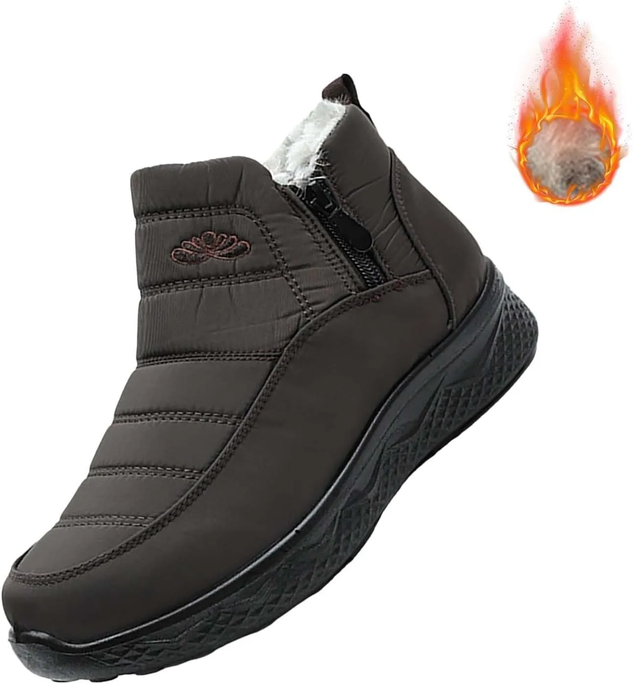 Womens Winter Snow Boots Women Ankle Booties Warm Fu𝐫 Lined 𝐖aterproof Insulated Slip On Outdoor Shoes