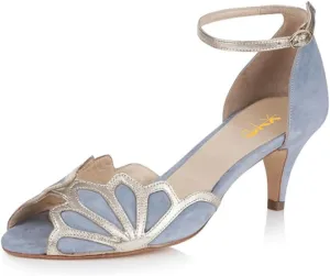 XYD Women Dance Ballroom Latin Jazz Sandals Kitten Heels Peep Toe Ankle Strap Butterfly Bridal Evening Fancy Pumps Shoes