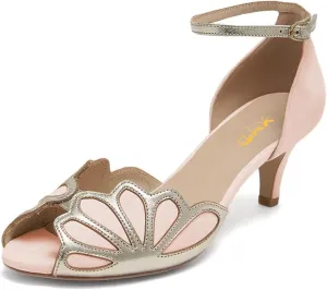 XYD Women Dance Ballroom Latin Jazz Sandals Kitten Heels Peep Toe Ankle Strap Butterfly Bridal Evening Fancy Pumps Shoes
