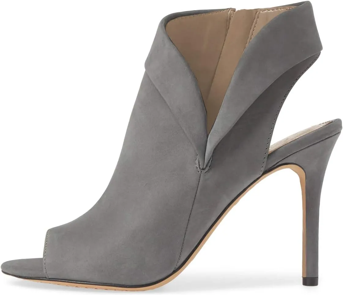 YDN Women Chic Peep Toe Stiletto High Heel Short Booties Cutout Slingback Side Zippers Walking Shoes