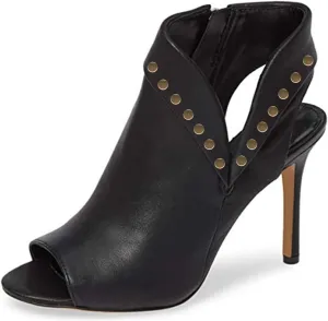 YDN Women Chic Peep Toe Stiletto High Heel Short Booties Cutout Slingback Side Zippers Walking Shoes