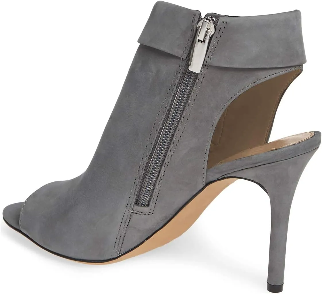 YDN Women Chic Peep Toe Stiletto High Heel Short Booties Cutout Slingback Side Zippers Walking Shoes
