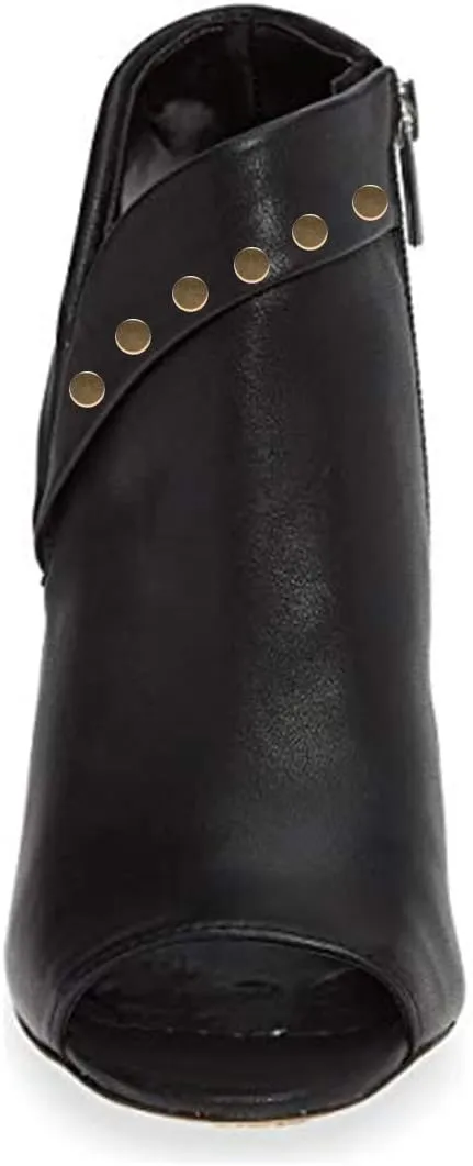 YDN Women Chic Peep Toe Stiletto High Heel Short Booties Cutout Slingback Side Zippers Walking Shoes