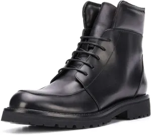 YDN Women Classic Round Toe Lug Sole Combat Ankle Boots Trendy Lace Up Chunky Low Heel Dress Booties Shoes