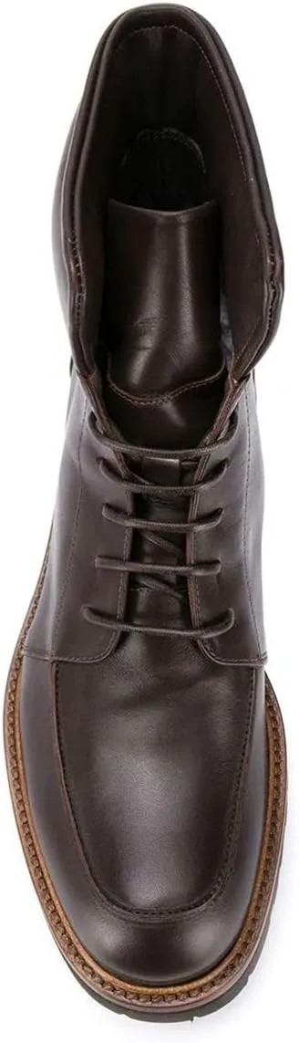 YDN Women Classic Round Toe Lug Sole Combat Ankle Boots Trendy Lace Up Chunky Low Heel Dress Booties Shoes