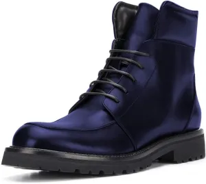 YDN Women Classic Round Toe Lug Sole Combat Ankle Boots Trendy Lace Up Chunky Low Heel Dress Booties Shoes