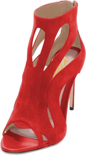 YDN Women Sexy Peep Toe Cutout Sandals Stiletto High Heel Ankle Booties Dressy Party Prom Zip Shoes