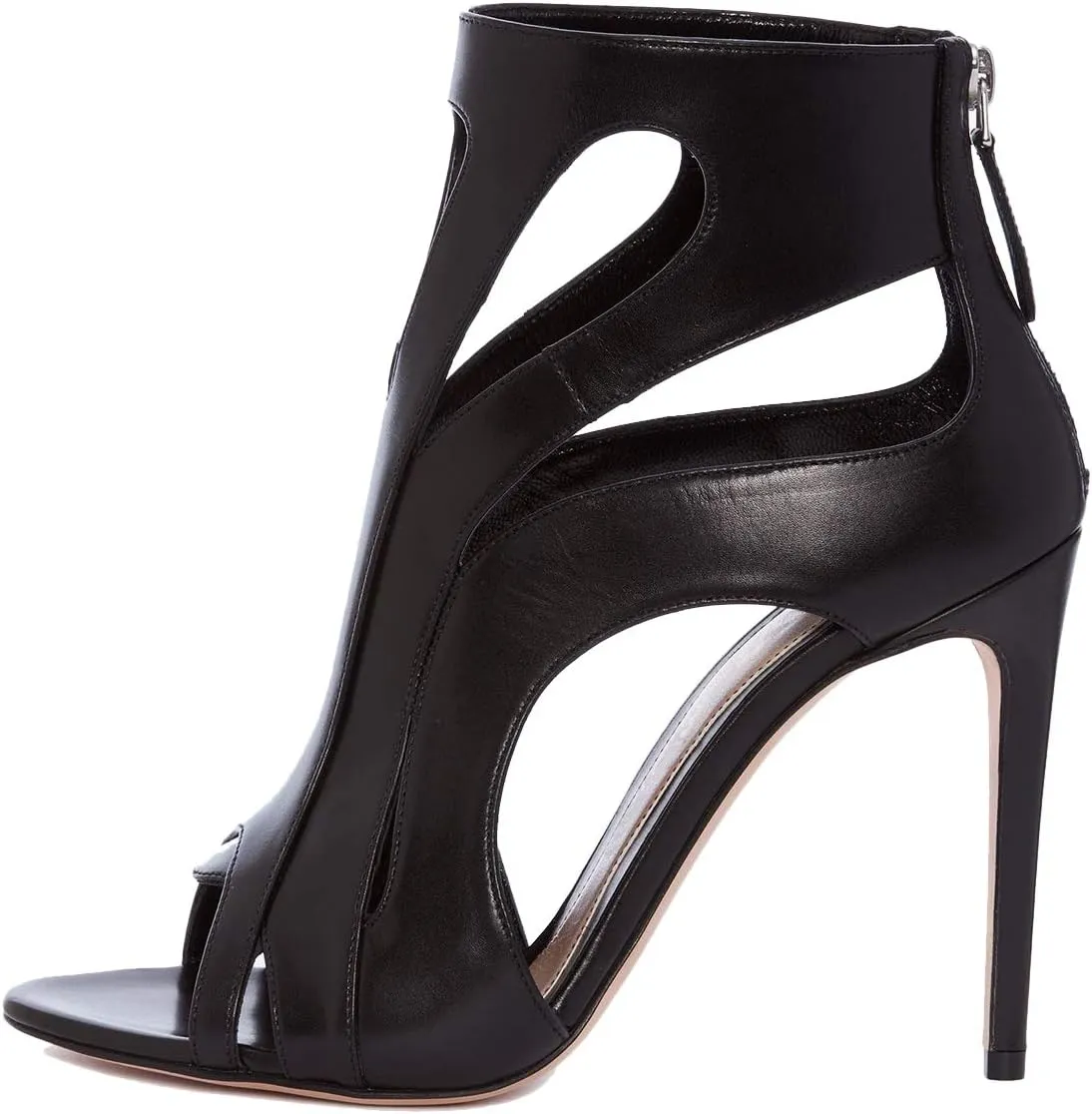 YDN Women Sexy Peep Toe Cutout Sandals Stiletto High Heel Ankle Booties Dressy Party Prom Zip Shoes