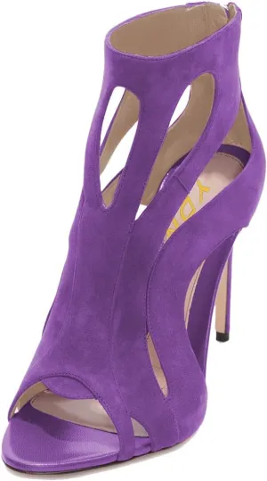 YDN Women Sexy Peep Toe Cutout Sandals Stiletto High Heel Ankle Booties Dressy Party Prom Zip Shoes