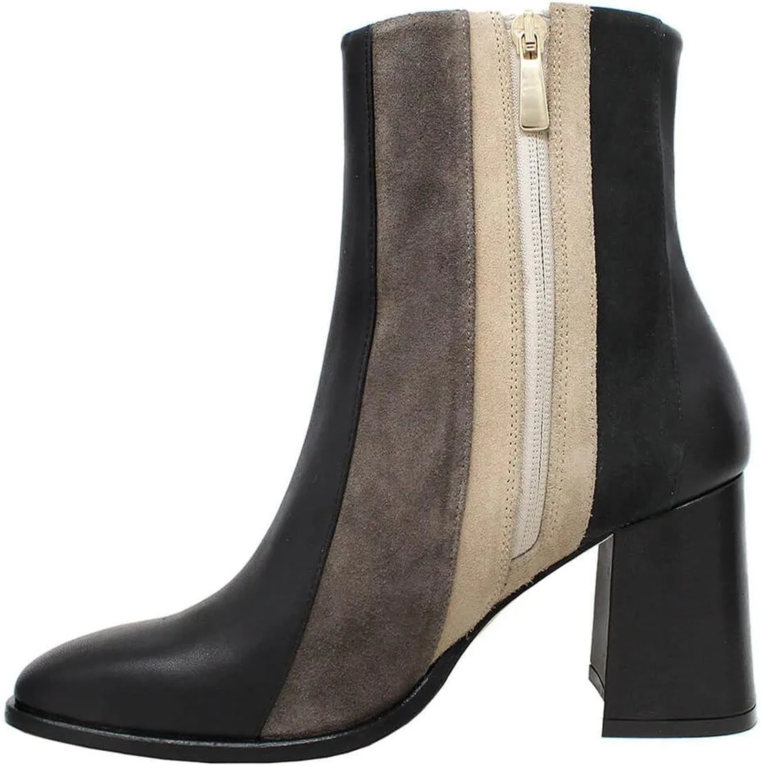 YDN Women Square Toe Ankle Boots Block High Heel Booties Fashion Contrast Stitching Party Evening Shoes Size 4-15 US