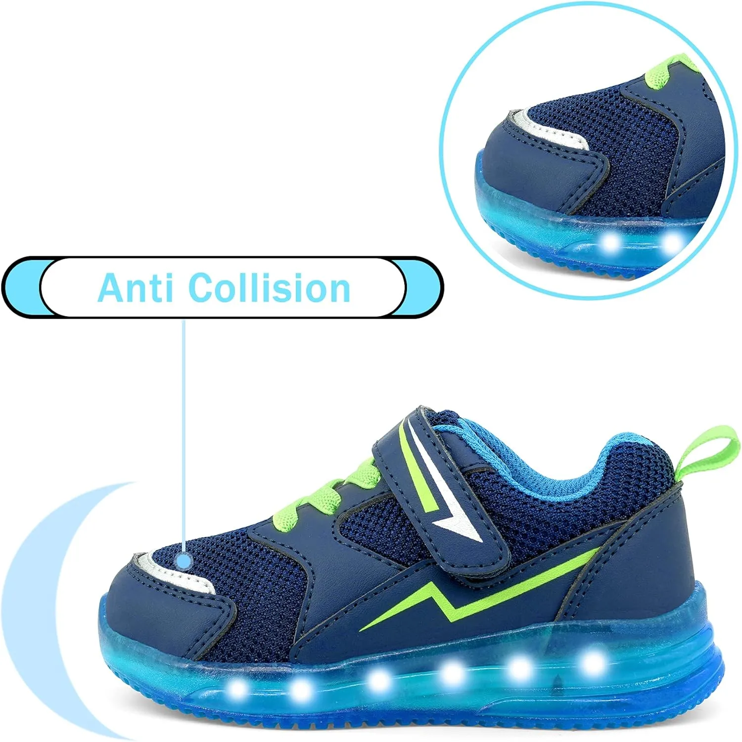YESKIS Toddler Boys Girls Light Up Shoes LED Flashing Lightweight Mesh Breathable Adorable Running Sneakers for Toddler and Little Kid