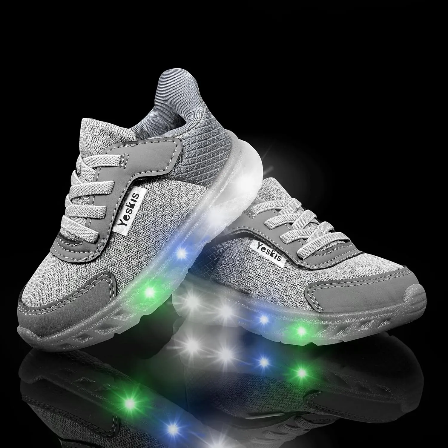 YESKIS Toddler Light Up Shoes Boys Girls Lightweight Breathable Mesh Non-Slip Running Sneakers for Toddler and Little Kid