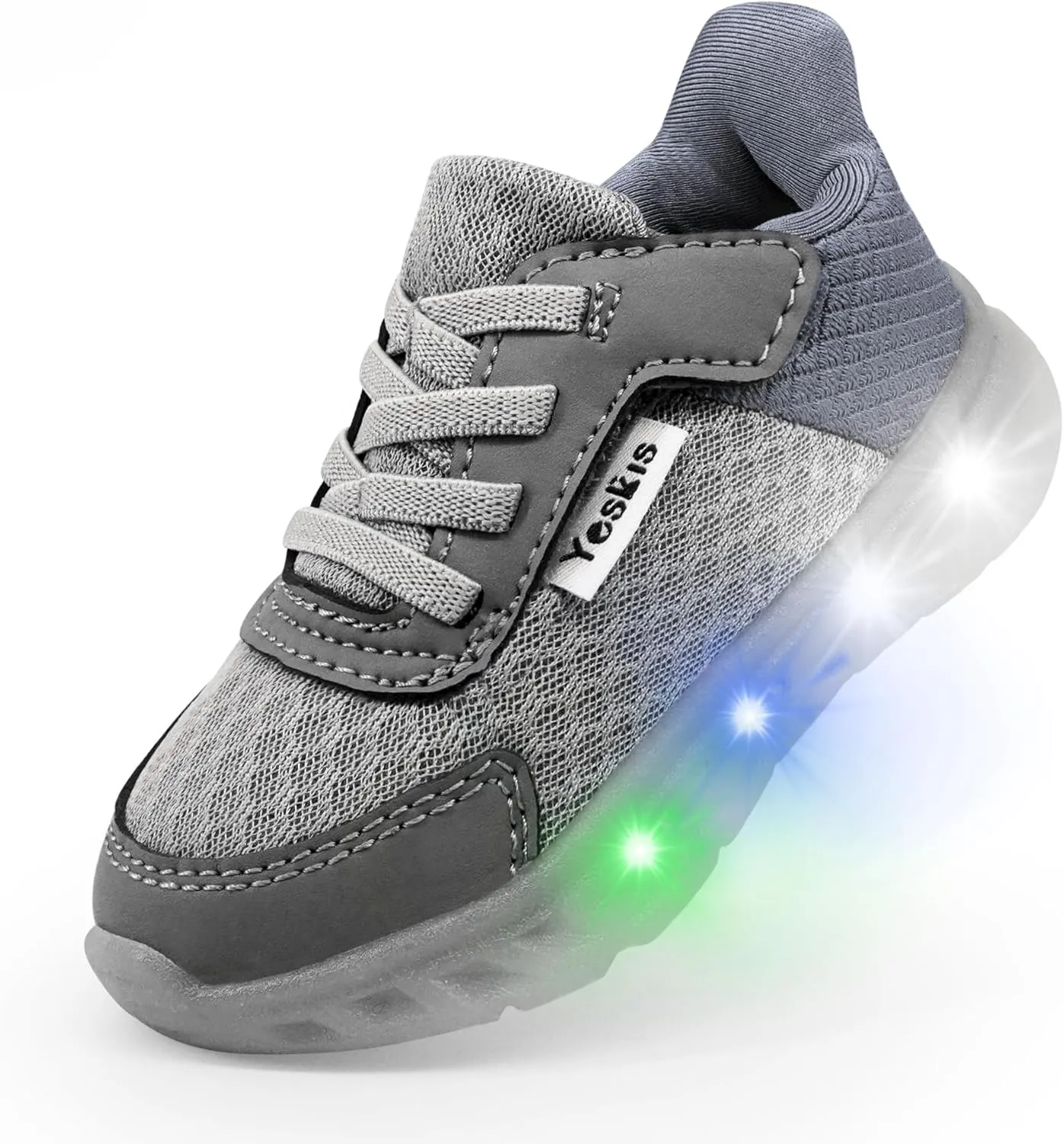 YESKIS Toddler Light Up Shoes Boys Girls Lightweight Breathable Mesh Non-Slip Running Sneakers for Toddler and Little Kid