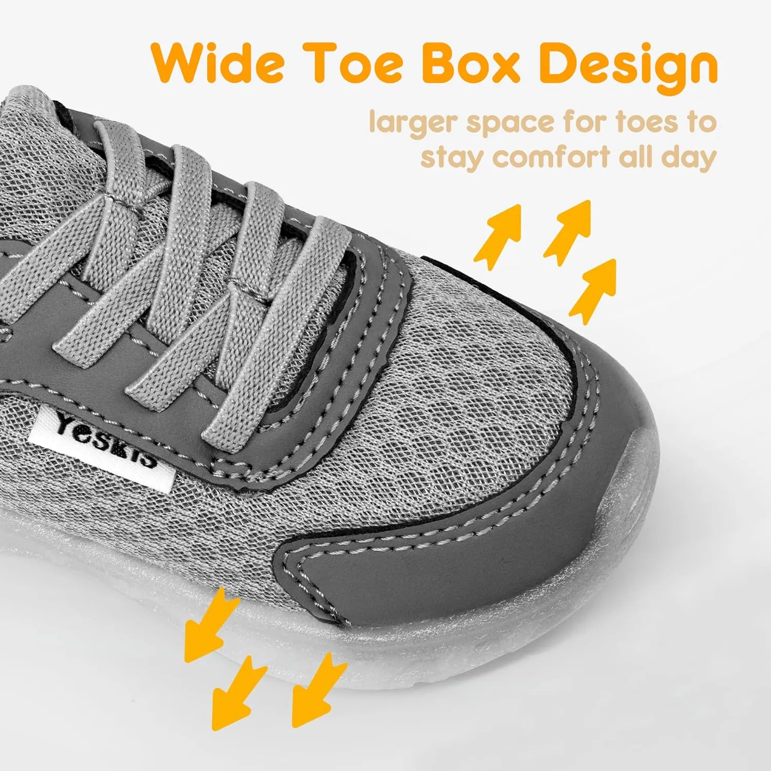 YESKIS Toddler Light Up Shoes Boys Girls Lightweight Breathable Mesh Non-Slip Running Sneakers for Toddler and Little Kid