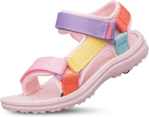 YHOON Boys Girls Sandals Adjustable Double Strap Open-Toe Athletic Lightweight Unisex Child Sport Sandals Summer Outdoor(Toddler/Little Kid/Big Kid)