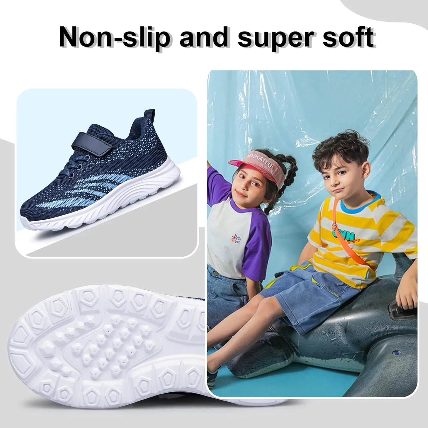 YHOON Boys Girls Sneakers Kids Sports Running Walking Shoes for Toddler/Little Kid/Big Kid
