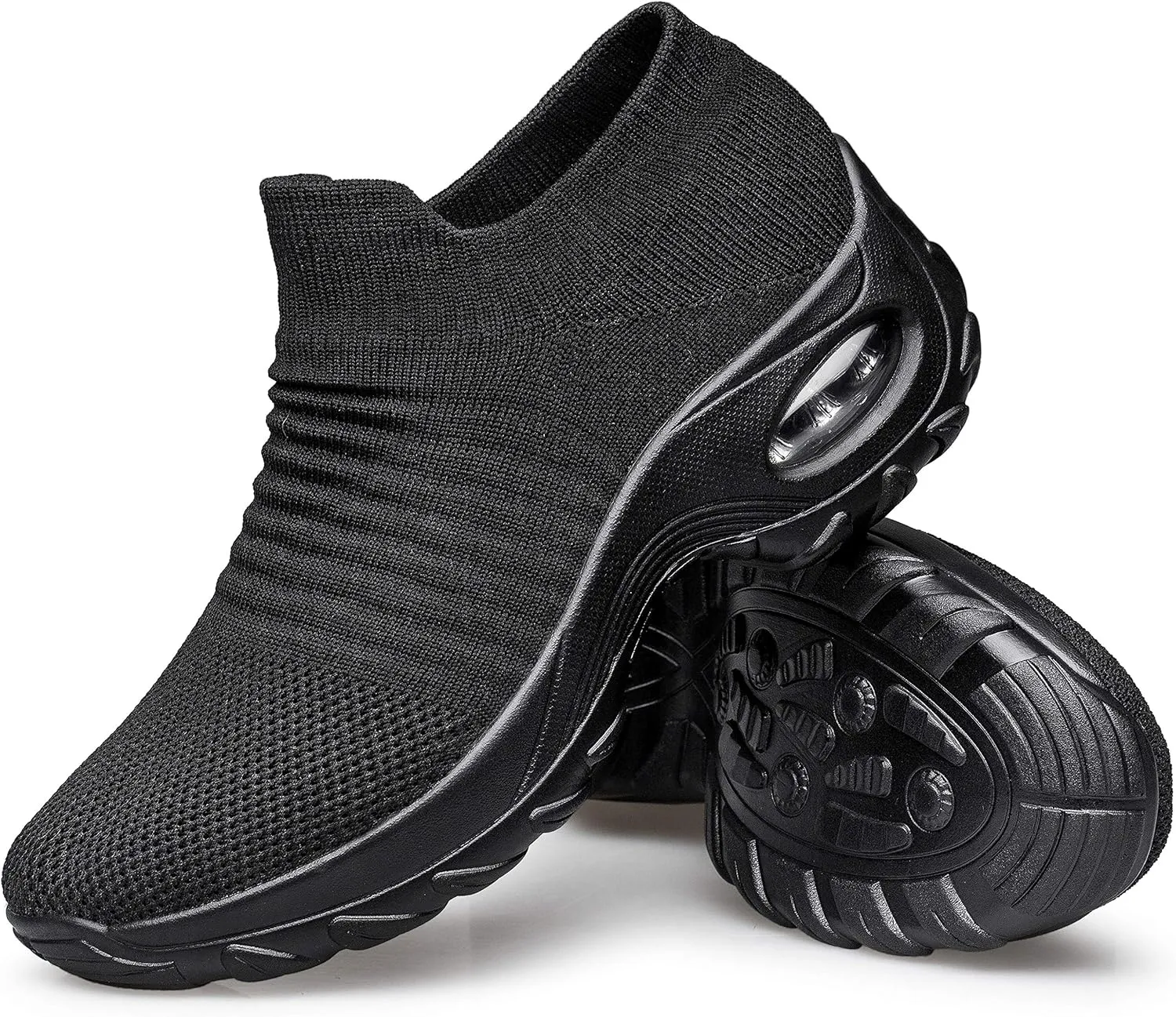 YHOON Women's Walking Shoes - Sock Sneakers Slip on Mesh Platform Air Cushion Athletic Shoes Work Nurse Comfortable
