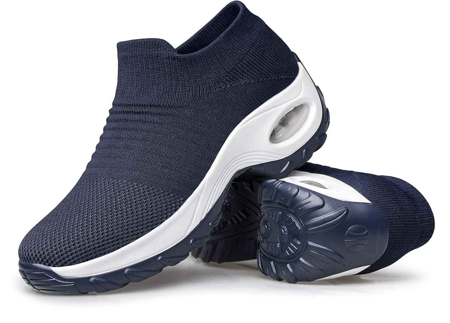 YHOON Women's Walking Shoes - Sock Sneakers Slip on Mesh Platform Air Cushion Athletic Shoes Work Nurse Comfortable