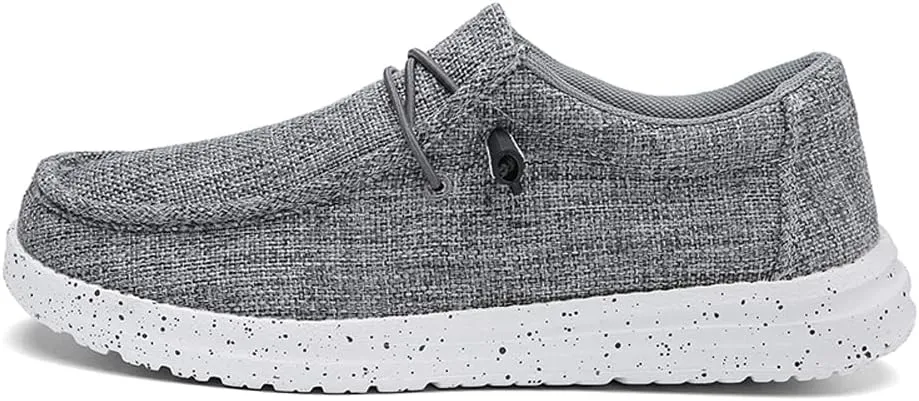 YONGJIA Men's Wally Lace Up Loafers Canvas Slip-on Comfortable Light-Weight Walking Driving Shoes