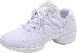 YUKTOPA Womens Dance Sneakers Jazz Shoes Lace-up Walking Shoes Lightweight Breathable Lady Platform Shoes