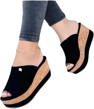 ZBYY Women's Wedge Sandals Open Toe Platform Flip Flops Slingback Fashion Summer Slip On Beach Outdoor Slippers