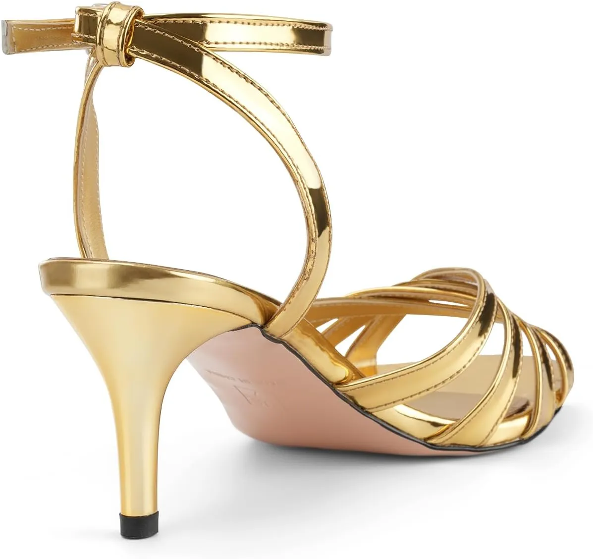 Z.Oufeier Womens’ Slingback Kitten Low Lace Up Heels Adjustable Ankle Strap Open Toe Sandals For Party Dress Wedding